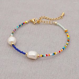 Strand Go2Boho Simple Dainty Tiny Bracelet Véritable Perle D'eau Douce Pour Les Femmes Coloré Miyuki Rocailles Femelle Pulsera