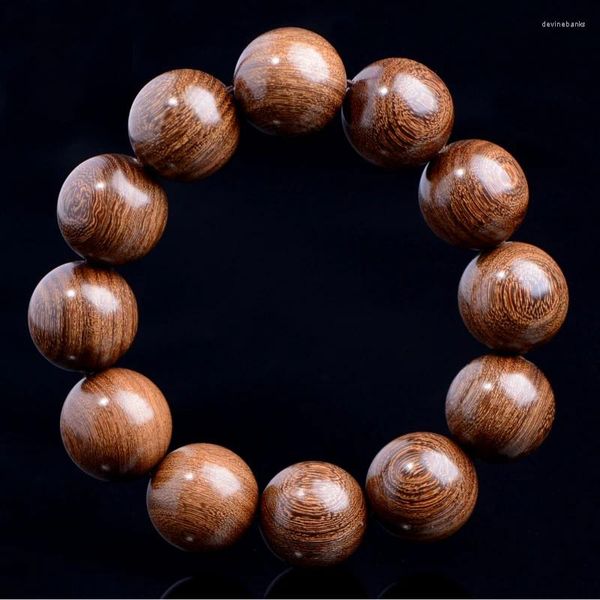 Pulsera de sándalo de seda dorada, Nanmu, madera de agar, ébano, Yin Chenmu 108, Perla de Buda, pareja masculina y femenina