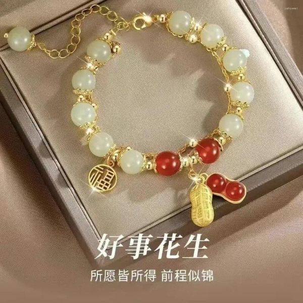 Strand Bonne chance Arachide Lucky Card Cadeaux maman et petite amie bracelet incolore avancé chinois polyvalent chinois