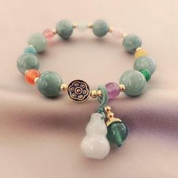 Strand Kalebas Kwastje Chinese Stijl Sieraden Etnische Smaragd Armbanden Vrouwelijke Handketting Vrouwen Kraal Armbanden Jade