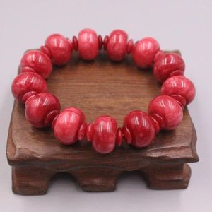 Bracelet Jadeite Largeur Jadeite Largeur des perles rouges 16 mm Diamètre de chaîne de liaison 55-58 mm