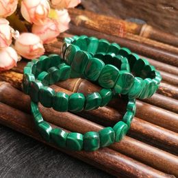 Bracelet en perles de pierre de malachite naturelle de qualité supérieure