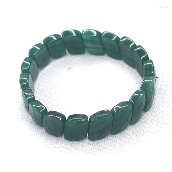 Hilo verde Aventurine Jades pulsera piedra natural rebordea joyería DIY para regalo de mujer ¡Venta al por mayor!