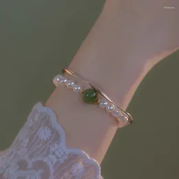 Bracelet en cristal de pierre de clair de lune verte pour femmes et filles, Imitation opale de luxe, perles, breloque élastique, bijoux cadeaux