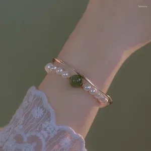 Bracelet en cristal de pierre de clair de lune verte pour femmes et filles, Imitation opale de luxe, perles, breloque élastique, bijoux cadeaux