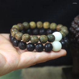 Bracelet en bois de santal vert, 10mm, étape par étape, Lotus, Jade blanc Bodhi