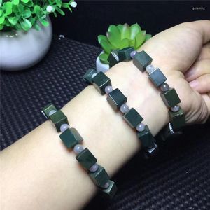 STRAND GREEN STEEN SAPER CRYSTAL Sugar Cube Beads armbanden voor mannen en vrouwen Energie Gem Healing Bracelet