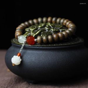 Perles de boulier en bois de santal vert, artisanat, bricolage, chaîne à main, jeu de texte, chapelet, accessoires bouddhistes pour hommes et femmes
