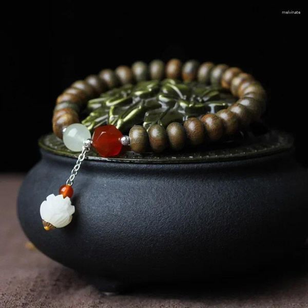 Strand Handicraft Green Sandalwood Abacus Beads Hand String Text Rosaire Hommes et accessoires bouddhistes pour femmes