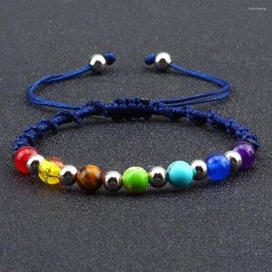 STRAND HANDMADE 7 Chakra armbanden Bangen voor mannen Women 6mm Reiki Gebed Balance Beads Yoga Healing Meditation Sieraden