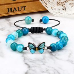 Strand Bracelets Bracelets Bracelets pour femmes Men 8 mm Stone naturelle Malachite Blanc Porcelaine Couples Fashion Bijoux Cadeau