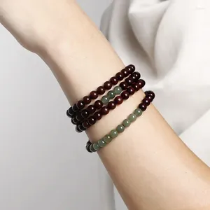 Bracelet à la main à la main pour hommes / femmes 108 perles d'original de prière bouddhiste de Jade Hétian