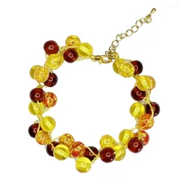 Pulsera hecha a mano para mujeres Braceletas bálticas Rosario Rosario Faux Ambers Originales Redondos Beads Joyería B553