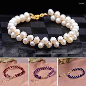 Strand Handgemaakte Gevlochten Parels Lapis Lazuli Granaat Amazoniet Amethist Stenen Vriendschap Armbanden Armbanden Vrouwen Lucky Yoga Sieraden Cadeau