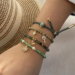 Strand handgemaakte groene kristal kralen vlinder bedelarmband voor vrouwen mode hoogwaardige pols juwelen feestcadeau