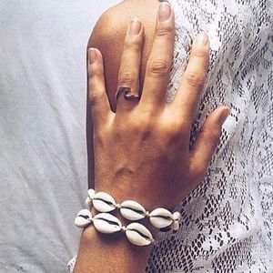 Handgemaakte handgemaakte natuurlijke zeeschelp Hand gebreide armbandschalen armbanden vrouwelijke accessoires kralen