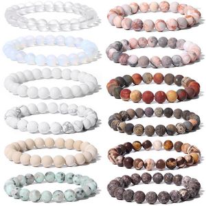 Strand Handgemaakte Natuursteen Armbanden Energie Yoga Onyx Agaat Kralen Armband Stretch Armbanden Voor Mannen Vriendschap Sieraden Gift