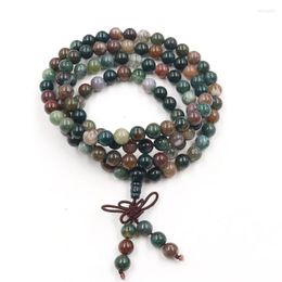 Handgemaakte weven Agates rekbare armband 108 ronde kralen groene aventurine etnische stijl sieraden
