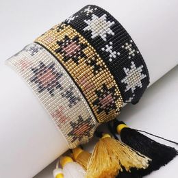 Strand handgeweven sneeuwvlok Miyuki armband modieuze kralen kwastje voor dames