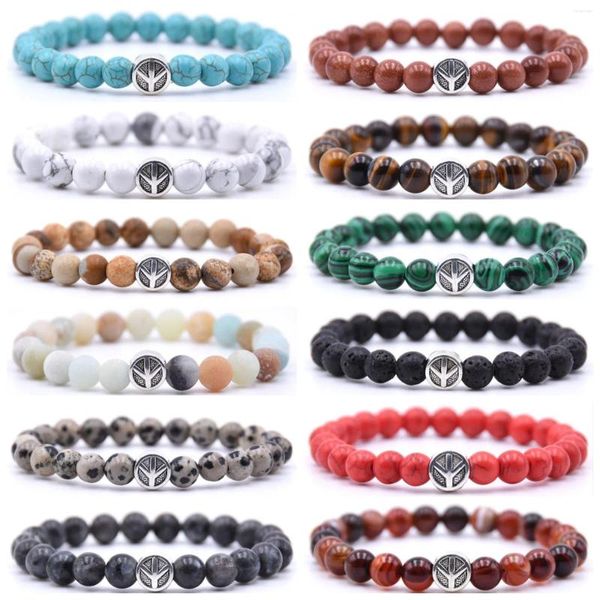 Pulsera con cuentas de cristal de Chakra curativo para mujeres y hombres, brazalete con abalorios de paz para Yoga, alivio del estrés, joyería