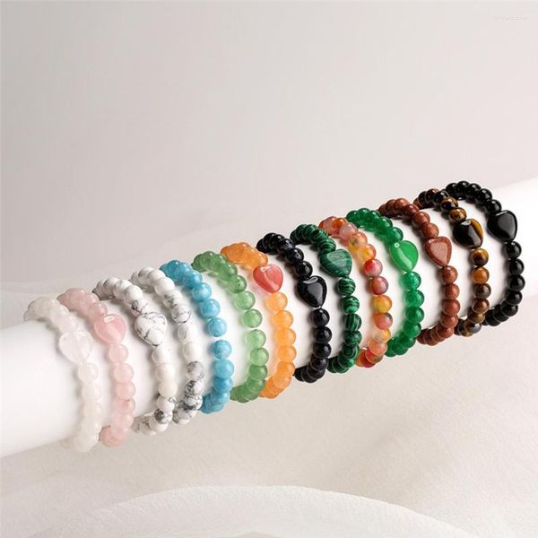 Strand en forme de coeur pierre accessoires de mode perle chaîne Bracelet irrégulier femmes et hommes poignet chaîne cadeau d'anniversaire Design décontracté