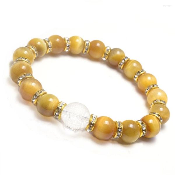 Bracelet en œil de tigre en cristal naturel Sutra, cœur, pour hommes et femmes, fait à la main, amulette porte-bonheur, bijoux en pierre, 10mm