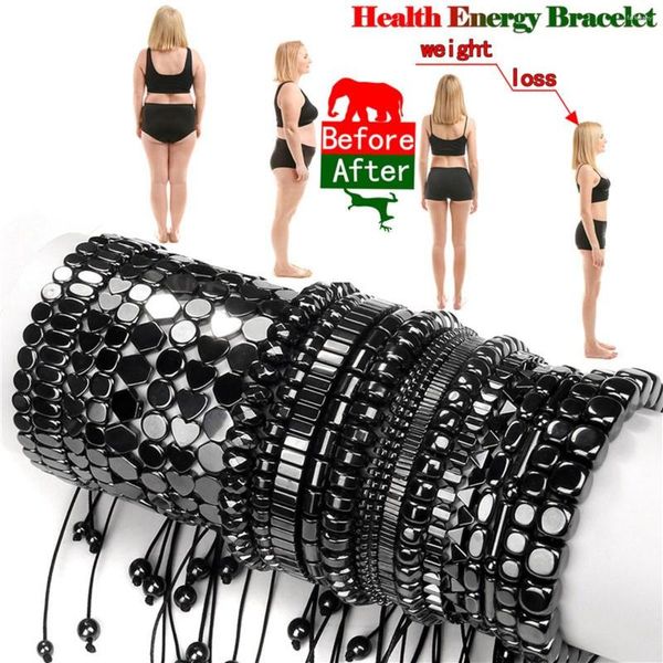 Strand Hematite Beads Health Energ Bracelets Pérdida Peso de curación de peso Joyería de piedra