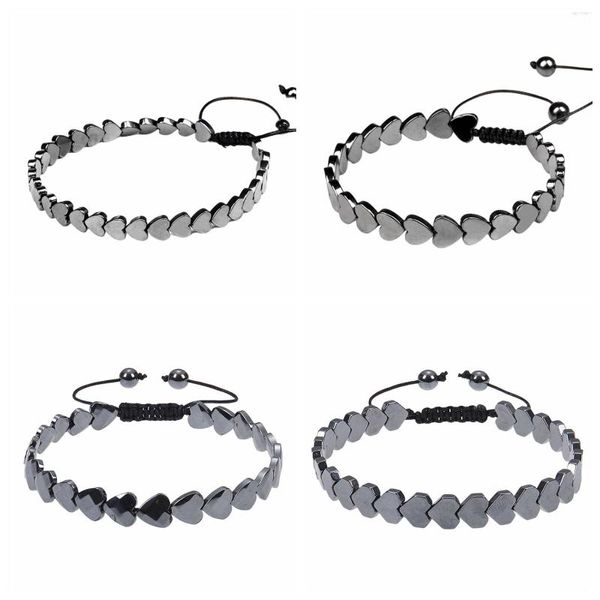 Strand Hematite Heart Beads Health Energ Bracelets Perte Poids de guéris