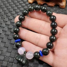 Strand Hetian Bead Sapphire Lotus Bracelet Jade