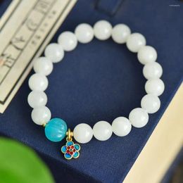 Strand Hetian Jade Round 10mm witte kralen gecombineerd met Amazonite Multi-Treasure Bracelet 9468#