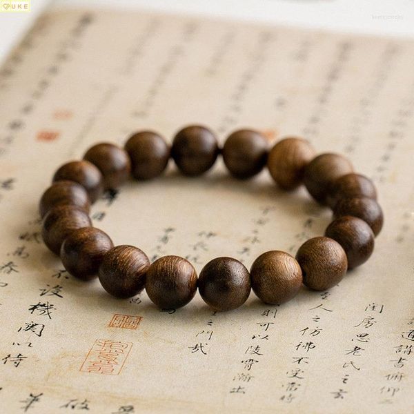 Strand Haute Qualité Bois D'agar 8mm Perles En Bois Naturel Bracelet Bouddhisme Tibétain Bijoux Pour Hommes Femmes Méditation Prière Perlé En Bois