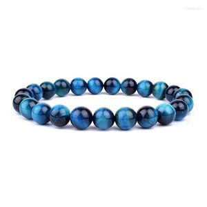 Strand, pulseras de Buda de ojo de tigre azul de alta calidad para mujeres, pulsera curativa de cuentas redondas de piedra Natural, Pulsera de joyería de moda para hombres