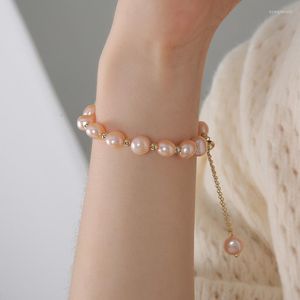 Strand Haute Qualité Femelle Plaqué Or Bijoux En Gros Mode Naturel Perle D'eau Douce Bracelets Pour Femme Réglable 2023