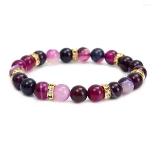 Strand hoge kwaliteit vergulde geboorde amethist en zwarte agaat kralen armband voor vrouwen elegante sieraden WZYSY handgemaakte accessoire