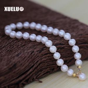 Bracelet de perles d'eau douce naturelles rondes de haute qualité magnifique de 6 mm pour les brins de perles pour dames et enfants