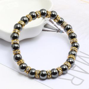 STRAND HOGE KWALITEIT NATUIGE STEEN Hematiet kralen armbanden armbanden strass touw voor mannen vrouwen Energie Gezondheid Bracelet sieraden Geschenk