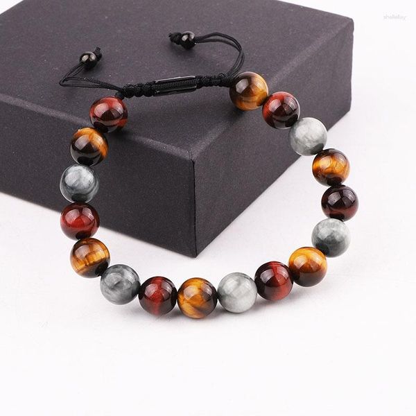 Strand Strand de alta calidad Stone Tiger Eye/Eagle/Malachite Friendship Beads Beads Pulsera para hombres