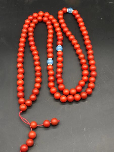 Strand alta calidad ágata roja 108 cuentas Mala collar de cuentas hombres mujeres piedra Natural Sur borla multicapa encanto pulsera