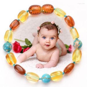 STRAND HIYONG AMBERS TECHTINGEN BRACELPE OF ANKLET VOOR BABIES (UNISEX) Handgemaakte originele sieraden Baltische turquoises kralen