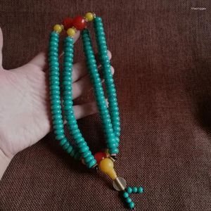 Strand Hubei – accessoires tibétains Turquoise, 108, collier, chaîne de pull, perles portables, vente en gros, Bracelet