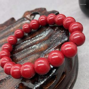 Strand Imitation Corail Rouge Perles De Verre Bracelet Pierre Naturelle Bracelet 6 8mm Homme Chaîne Cadeau