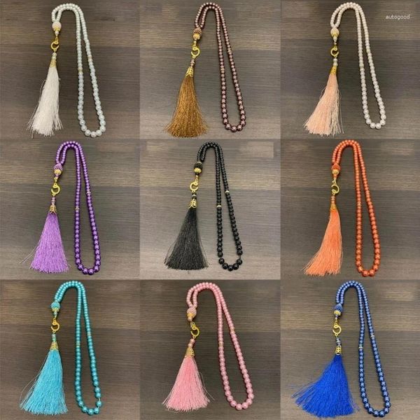 Hebra de perlas de imitación, 99 cuentas, pulsera de cuentas de oración, cuentas para festivales musulmanes