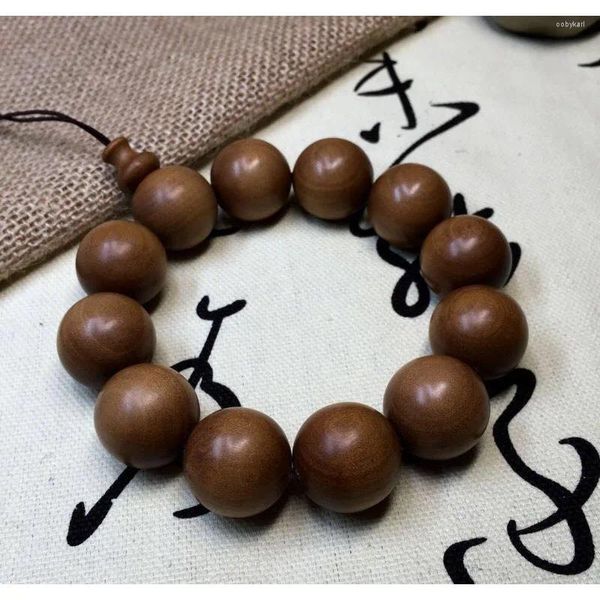 Strand India – Bracelet en bois de santal 2.0, matériaux anciens, perles de bouddha blanches, pour hommes et femmes