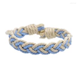 Strand Ins Collier tressé à la mode en coton naturel et bracelet en corde de lin pour match de vêtements