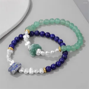 Bracelet de perles de cristal naturel irrégulier, 6mm, Aventurine verte, améthystes, Quartz Rose, breloque pour femmes et filles, bijoux énergétiques