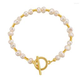 Strand Bracelet de perles irrégulières High Sens Tempérament à la mode Boucle Ot Bracelets faits à la main élégants et doux Accessoires pour femmes