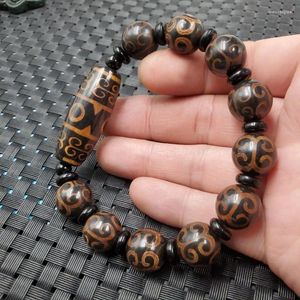 Bracelet de perles de grain de Jade, fil d'agate du Tibet