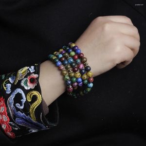 Strand Japamala 108 Mala Bracelet perle de prière pierre colorée femmes guérison énergie Protection bijoux goutte en gros