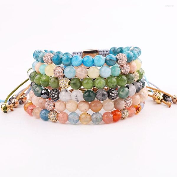 Brin JARAVVI haute qualité mignon Design mélange pierre naturelle perles colorées macramé Bracelet femmes bijoux cadeau