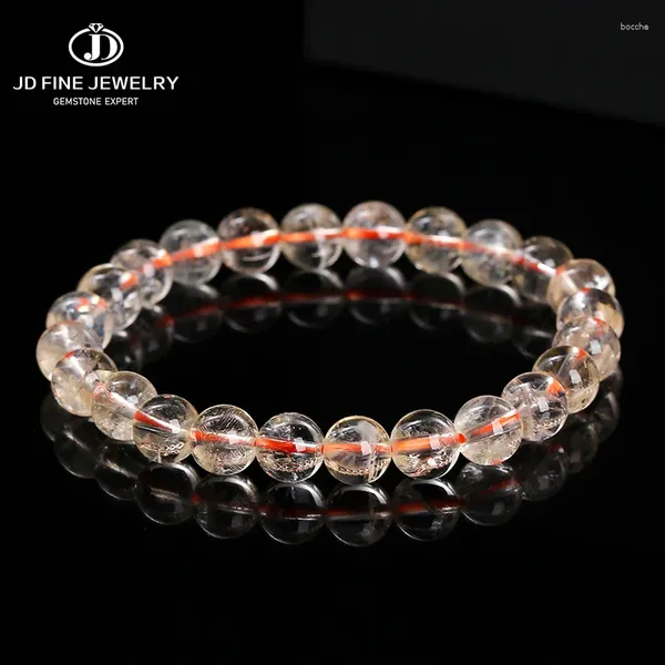 Strand JD 5a Piedra natural Pulsera de cuentas de citrina Mujeres Reiki Energía curativa CRISTAL STRINK STRING MEDITACIÓN Joyería